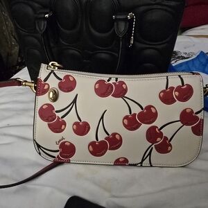 Coach Nolita 19 Cherry Print Small Purse - White/Red - New No Tags